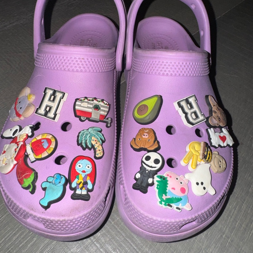 Crocs Lilac Platform Classics Clogs With Jibbits … - image 2